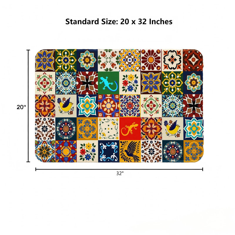 Tapis de bain pour salle de bain 20 x 32 po, Patchwork rouge / vert
