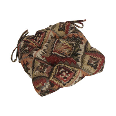 Coussin de chaise tapissier 16 pouces à dossier arrondi et touffeté (ensemble de 4)