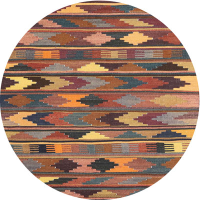 Tapis contemporain jaune / brun / vert