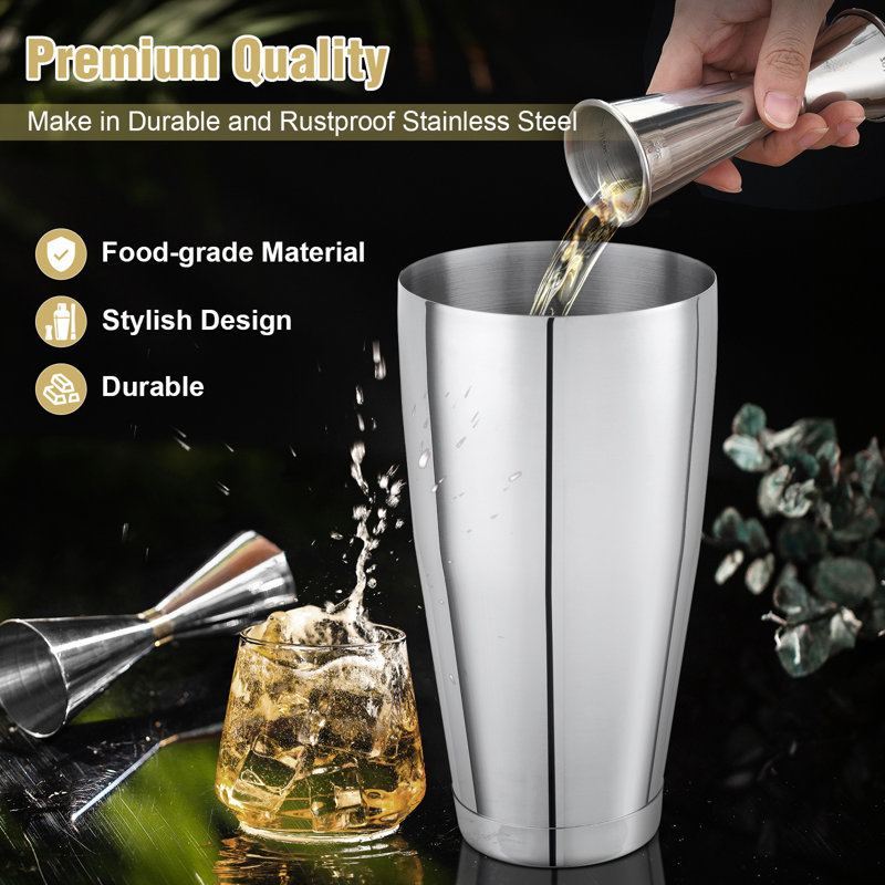 Boston Cocktail Shaker Set, 18PCS Bartender Kit Bar Tool Set, Bartending Kit With Stand & Recipe