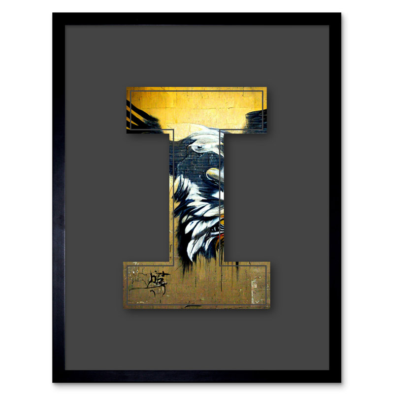 Letter I Abstract Eagle Decorative Graffiti - Single Picture Frame Print