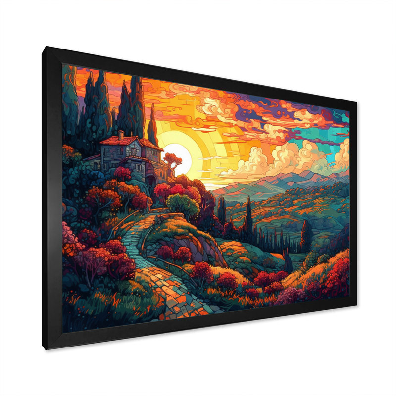 «Rhyon Rainbow Sky Valley I», reproduction sur toile, H 30 po x l 40 po x P 1,5 po, Cadre photo noir