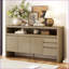 Buffets, U_Style moderne 3 portes 3 tiroirs avec tablette ouverte 60 po | Placage de frêne + panneau de fibres à densité moyenne-1971032422