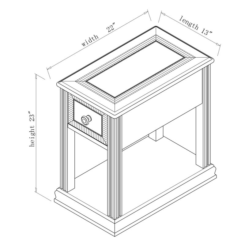 Rutledge Solid Wood Top End Table with Storage