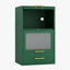 Armoire de rangement en métal durable avec portes en acrylique rabattables et 1 tiroir, idéale pour les espaces de vie organisés-1425309812-1425309819