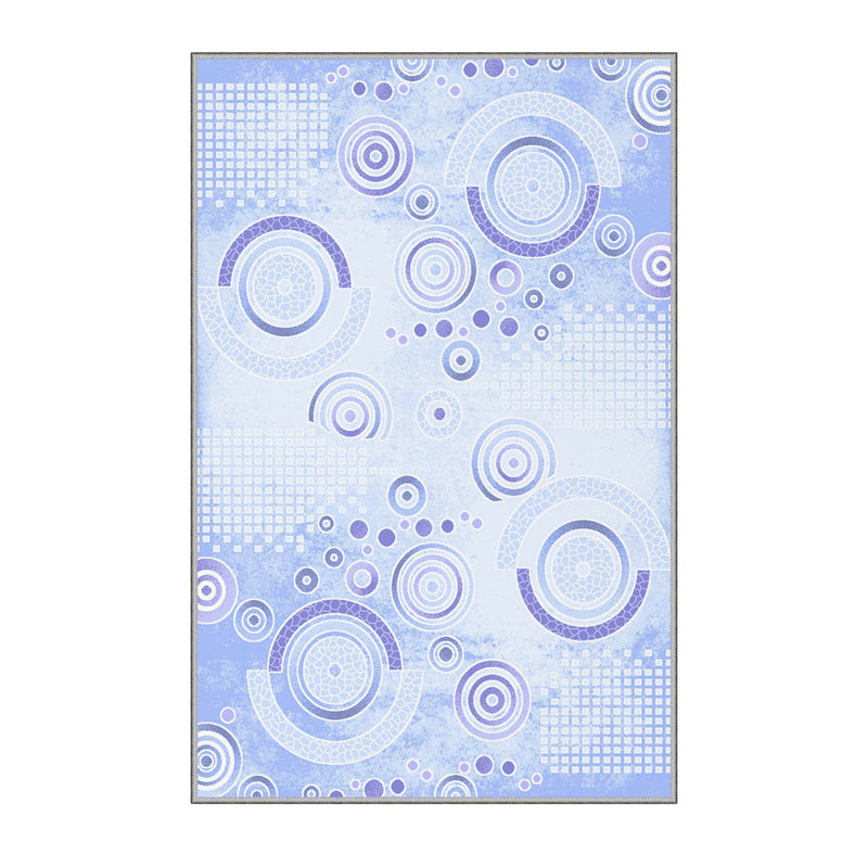 Tapis en polyester de qualité supérieure (5,2 x 7,5 pi), 100% antibactérien, antidérapant, 0,3 po de hauteur | Lavable à la machine, impression numérique 3D, tapis tissé durable | Idéal pour le salon, la chambre à coucher et les espaces repas