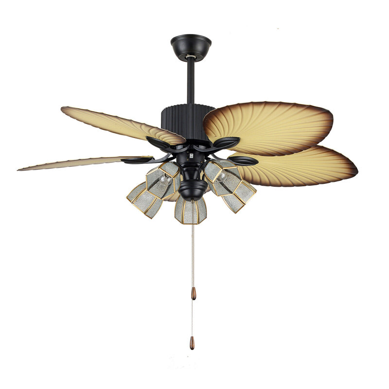 Sawicki 52" Palm Valley Tropical 5 Blade LED Ceiling Fan with Remote