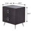 Rectangular Accent Table For Home - 2 Drawers, Modern Silver Legs, Stylish Compact With Two Drawers Organizing Essentials Contemporary, Silver Legs