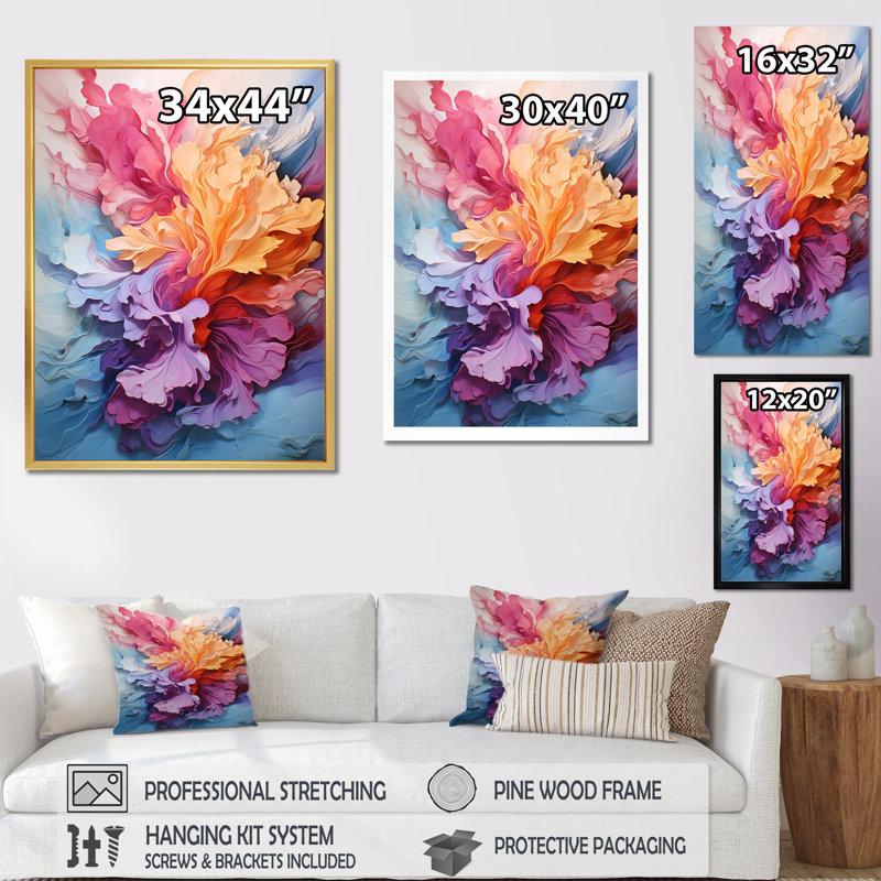 Rainbow Tides Abstraction - Rainbow Canvas Prints, Wrapped Canvas, 32" H x 24" W x 1" D