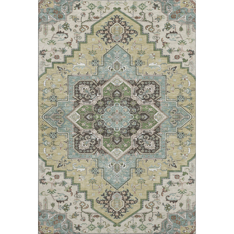Premium Machine Washable Cossette AMF1036 Oriental Rug, Rectangle 10 pi x 14 pi