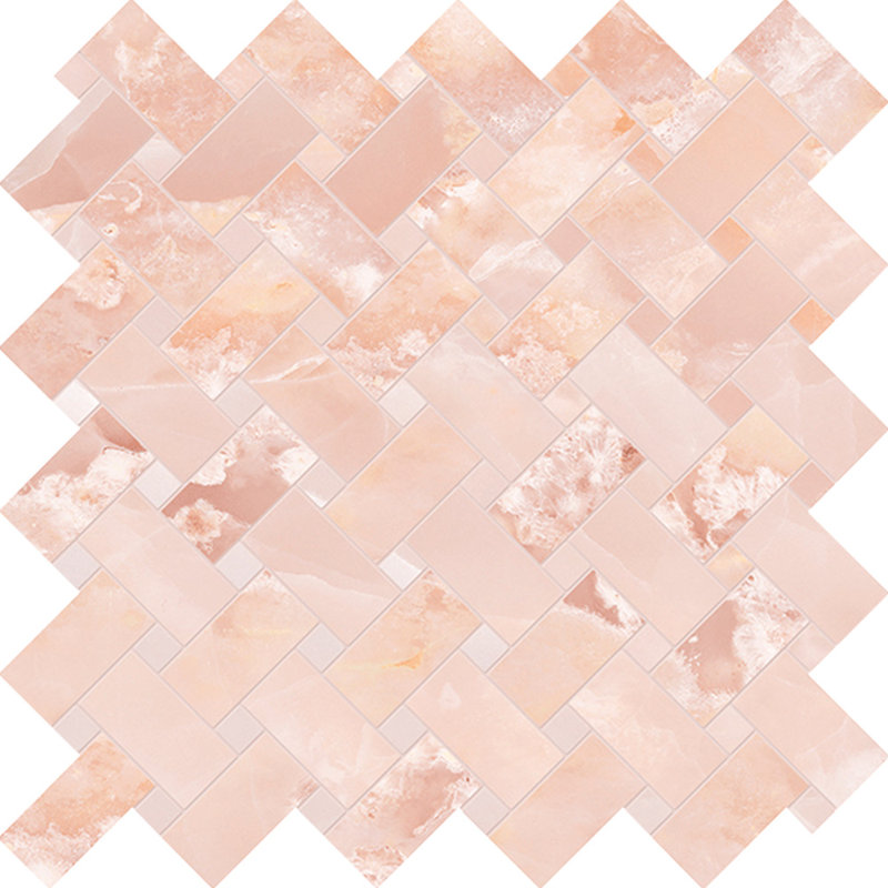 Eclipse Intrecci Porcelain Mosaic Floor and Wall Tile, Pink