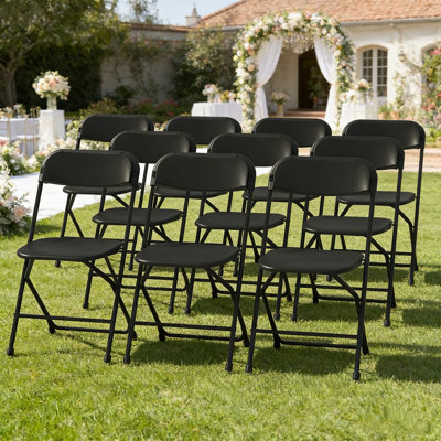 350lb Lightweight Plastic Folding Chairs, Portable Indoor & Outdoor for Events & Office