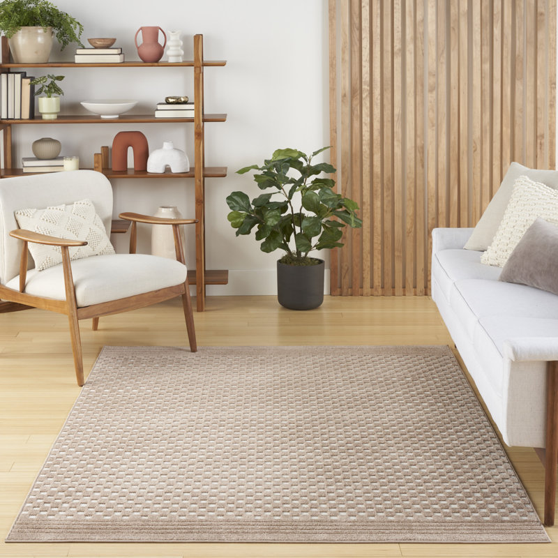 Latitude Run® Care Free 9'2" x 12' Brown Modern Indoor Rug, Rectangle 5'3" x 7'