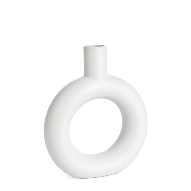Camylah Porcelain Table Vase, White