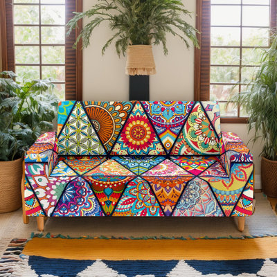 Housse extensible Boho Triangle Patchwork