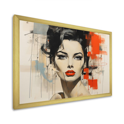 Coral Black Mid Century Midcentury Montage, reproduction d'art sur toile