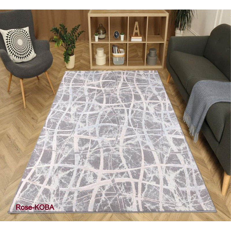 Flemingdon Abstract Area Rug, Rectangle 60 x 110cm