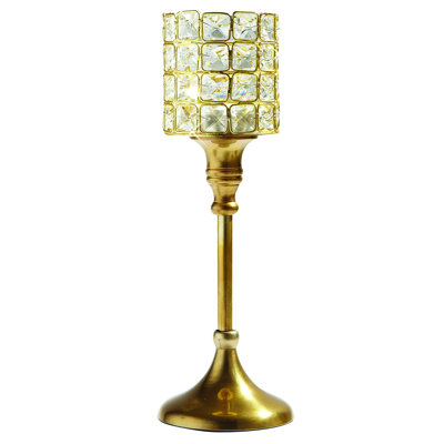 Porte-photophore en acier inoxydable crystal
