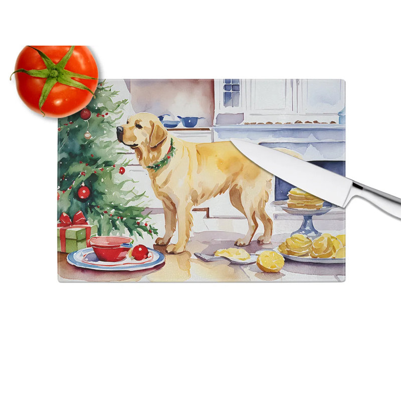 Decorative Tempered Glass Cutting Board With Vibrant Artwork, Non-Slip Kitchen Chopping Board