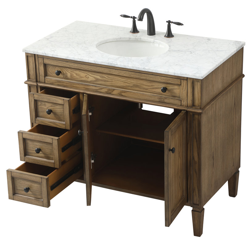 Ensemble de meuble-lavabo simple 40 "Rivers, Bois flottant