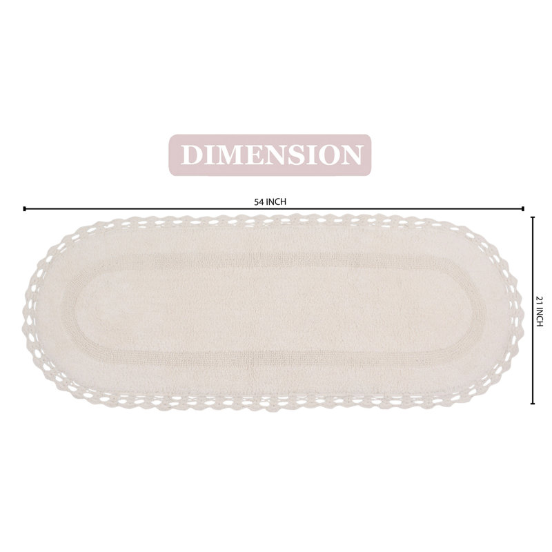 Tapis de bain doux, l 21 po x L 54 po, Ivoire