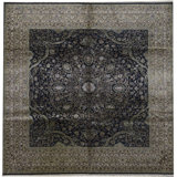 Hand-Knotted High-Quality Black and Gold Area Rug