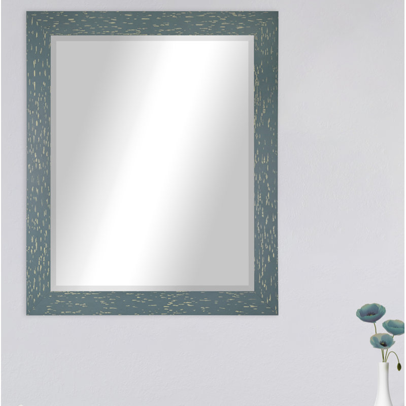 Miroir de salle de bain Carlea, H 32 po x l 26 po, Vert mer