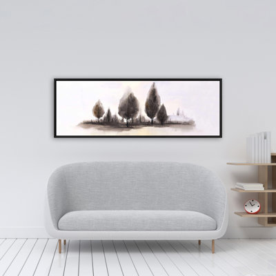 Illustration de paysages encadrés, toile encadrée bleue