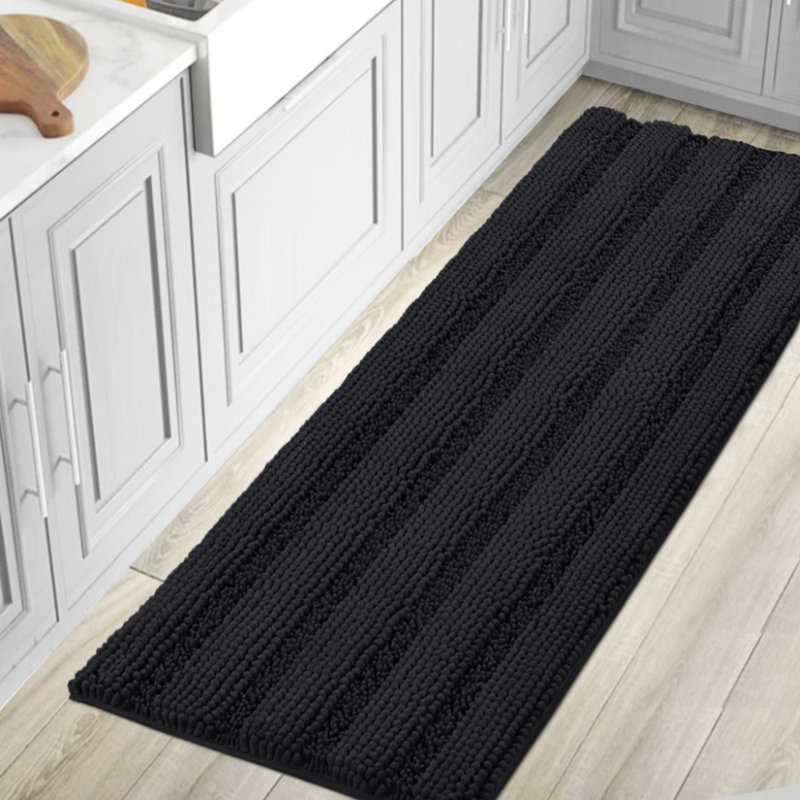 Tapis pour salle de bain Joaquin, Noir, l 20 po x L 32 po