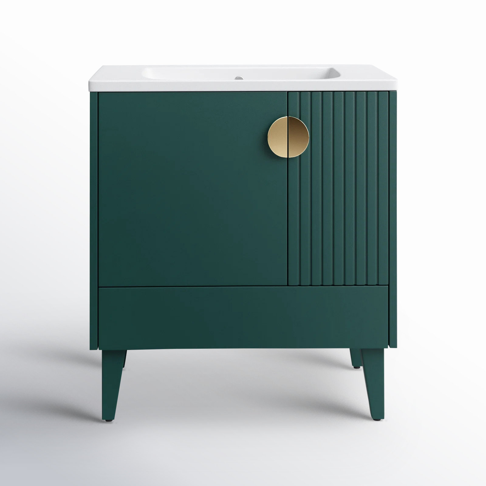 Saimah 30'' Single Bathroom Vanity, Satin Brass, Green