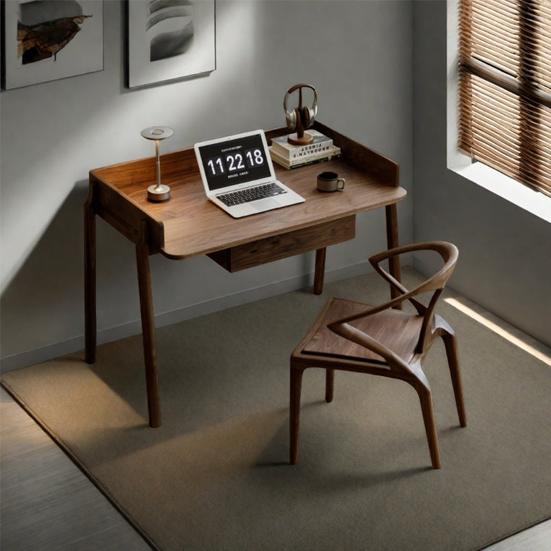 Light luxury black walnut desk chair