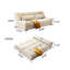 Canapé-lit beige moderne en duvet minimaliste avec coussins-107732821