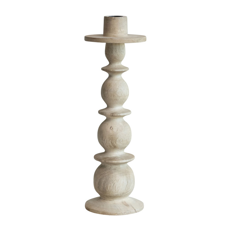 Porte-cône rond en bois de manguier sculpté