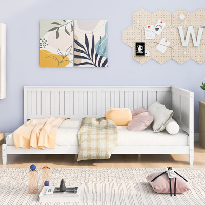 Lit de jour de style moderne Mid-Century / Blanc - Bois massif pour lit de chambre à coucher au look élégant