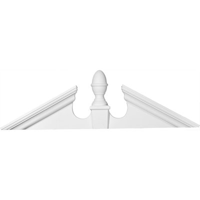 55 5/8"W x 12 7/8"H x 16 1/2"OH x 4 1/2"P, Pitch 6/12 Acorn Pediment