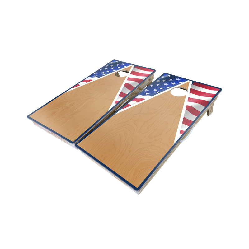 Ensemble de cornhole 10 pièces à demi-triangle american flag