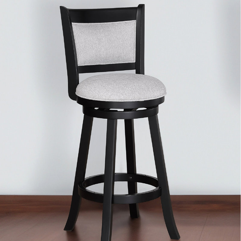 2 tabourets de pub pivotants à hauteur de comptoir et rembourrés de tissu de siège de salle à manger en bois