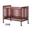 Lit de bébé convertible 3-en-1 en cerisier, fabriqué en bois massif durable;, finition non toxique, livré avec roues verrouillables, mobilier de chambre de bébé en bois-1894209349