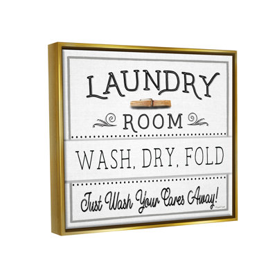 Bb-030-Floater Wash Cares Away Laundry, encadré sur toile par Elizabeth Tyndall