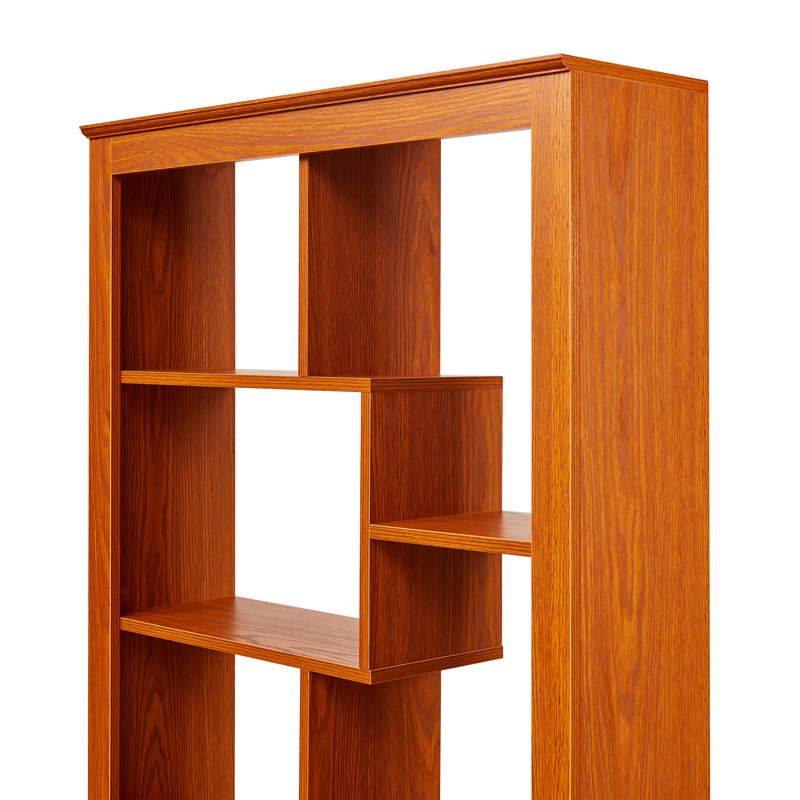Bibliothèque à combinaison libre avec rangement multi-grille et sangles anti-basculement, Chêne foncé
