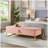 58.6" Bed Bench Metal Base with Storage Velvet-74315919