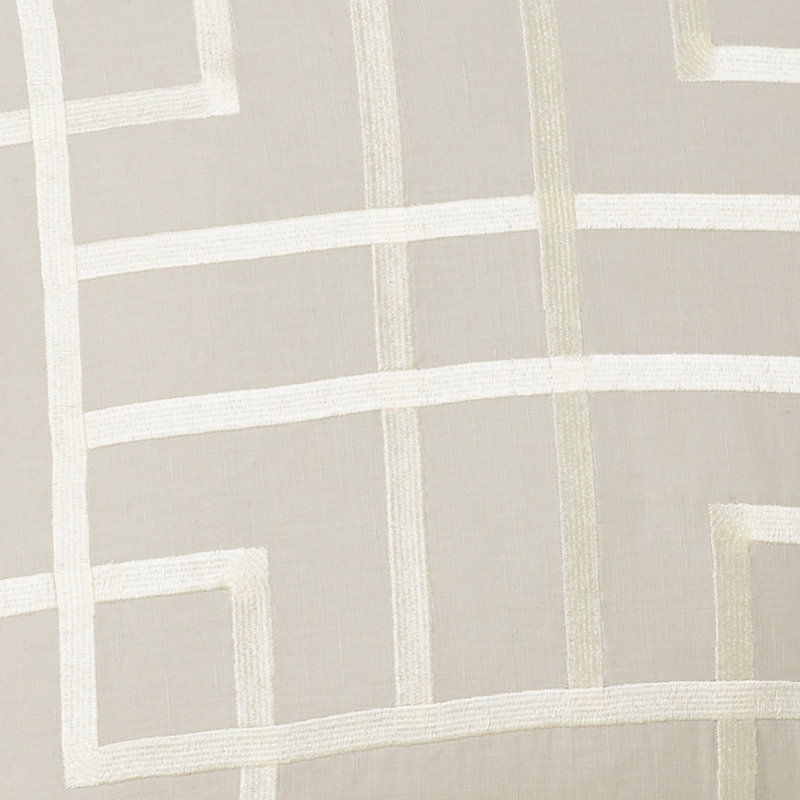 Geometric Down Throw Pillow, 22" H x 22" W x 4" D, Light Gray/Beige, Pillow Cover Only - No Insert