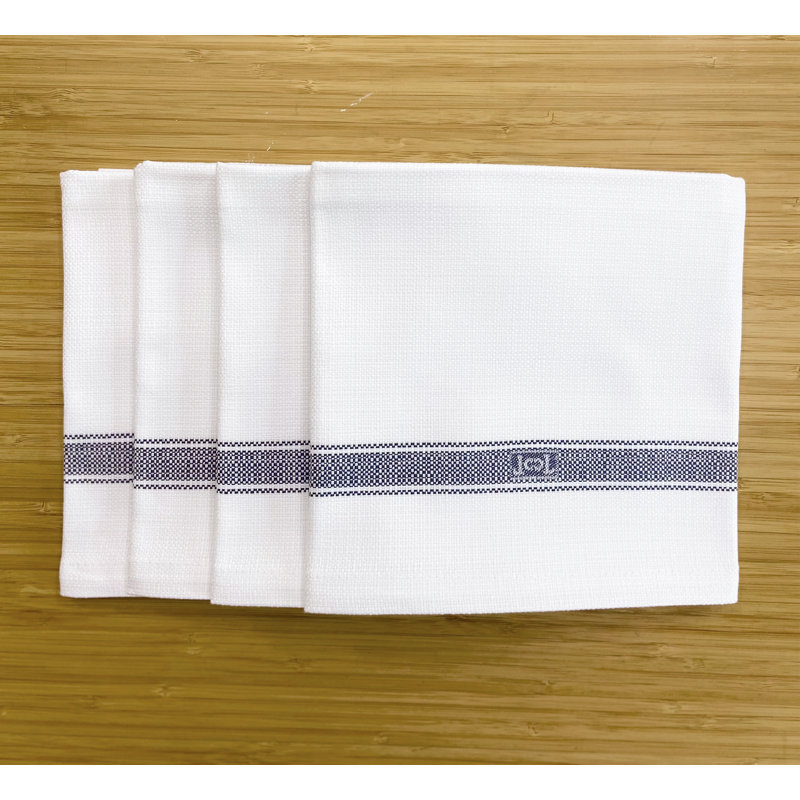 Cotton Striped Square Napkin, Carbon