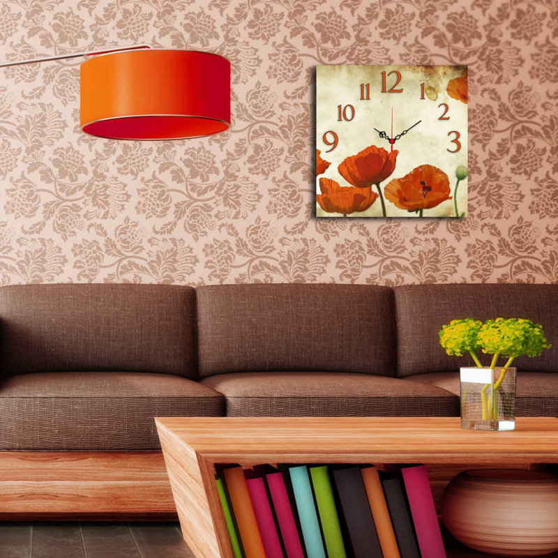 Horloge murale élégante 15,7 po x 15,7 po | 100% panneau de fibres à densité moyenne, épaisseur: 0,2 pouce | Décoration élégante pour le salon, la chambre à coucher et le bureau | Design moderne avec une esthétique minimaliste