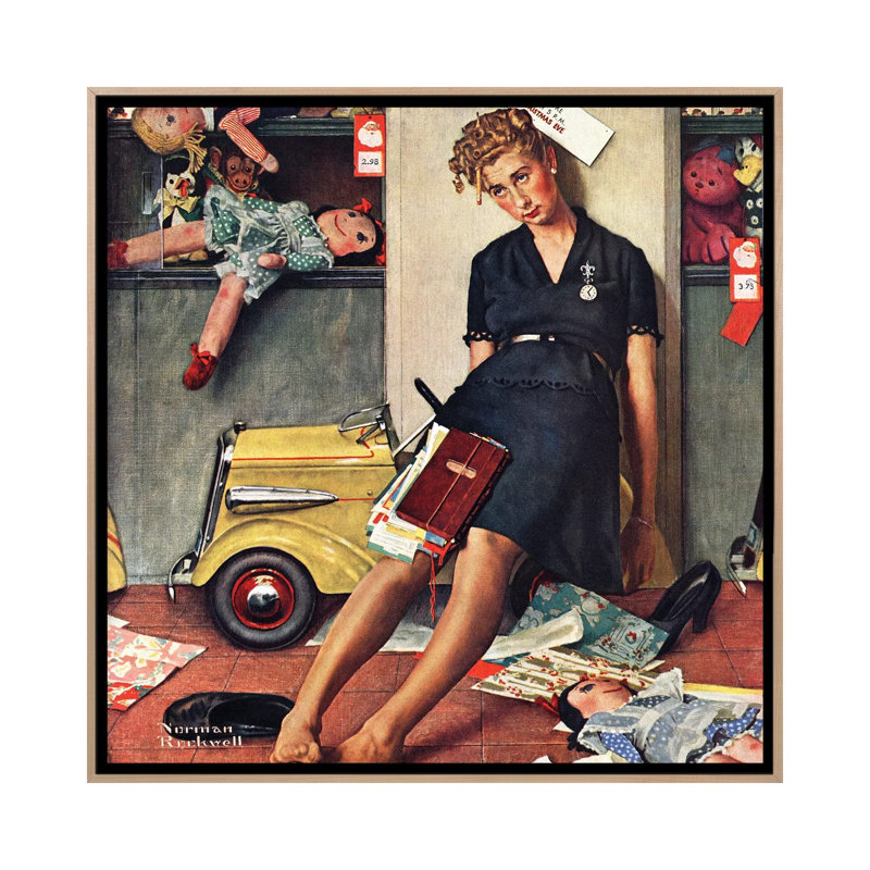«Santa's Helper», reproduction d'art sur toile encadrée, H 18 po x l 18 po, Impression encadrée sans passe-partout, Beige