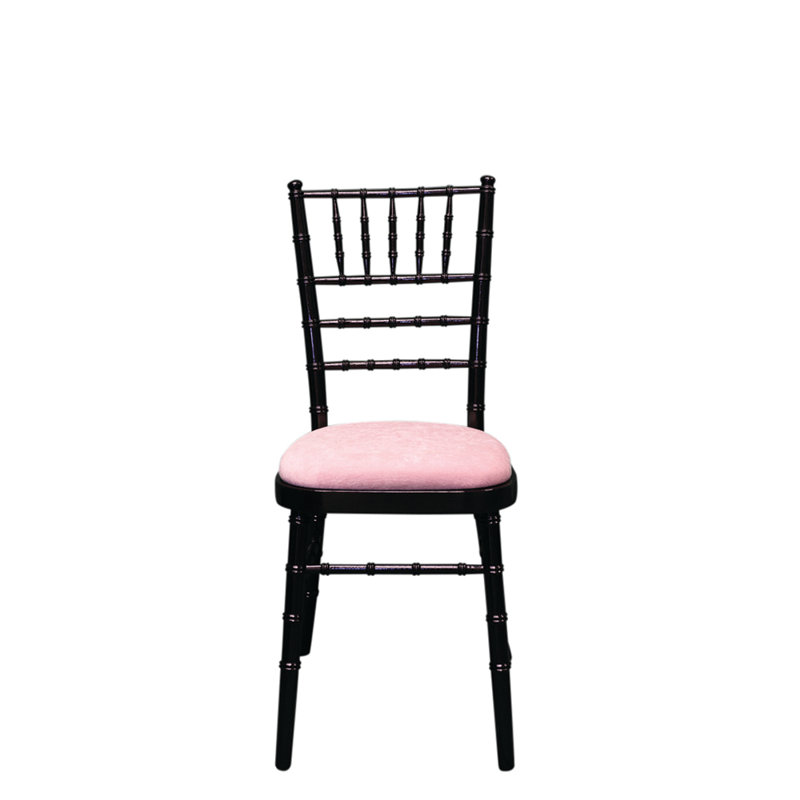 Arrington 43cm H Polyester Blend Upholstered Ladder Back Side Chair, Blush, Black