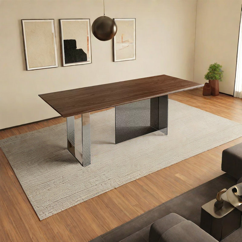 Nijborg Solid Wood Top Dining Table, 29.53" H x 62.99" L x 31.5" W