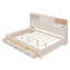 Lit de jour en bois pleine grandeur avec 3 tiroirs de rangement, tablette souple supérieure, tablette et ensemble de prises et ports USB, blanc