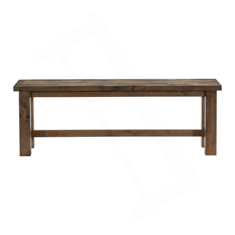 Rustic Style Dining Bench, Classic Transitional, Solid Wood, 39.75Lb Weight 300Lbs Capacity 6.75"D