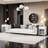 Usmon Modern Nightstand with Glass Door,Metal Side Table,Bedside Table With Flip-Top Storage-1869533236